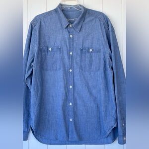 Gap 1969 Men’s Classic Denim‎ Shirt Light Wash Size XL